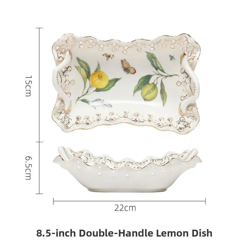Elegant Ceramic Dinner Plate - European Style Round Dish