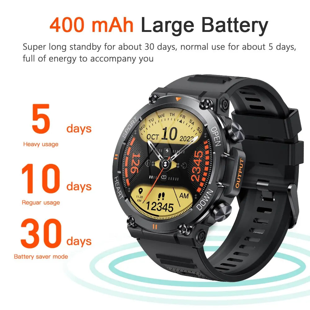 Premium Men's Smart Watch - HD Bluetooth Call Fitness Tracker