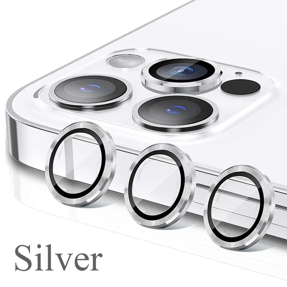 Glitter Camera Lens Protector - 9H Tempered Glass & Metal Ring