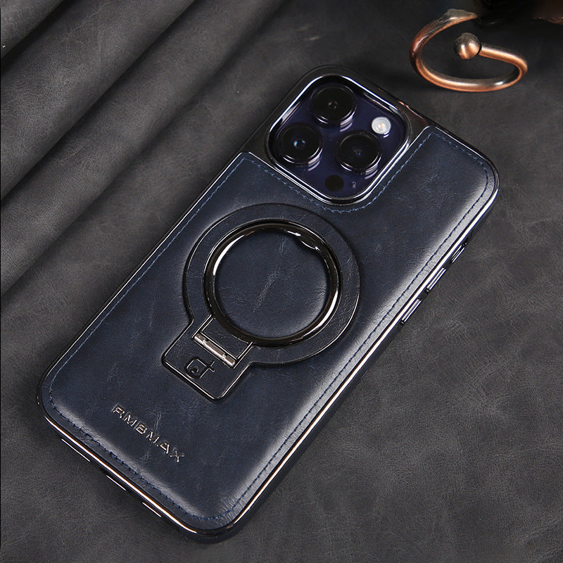 Premium Leather iPhone Case - Magnetic & Kickstand