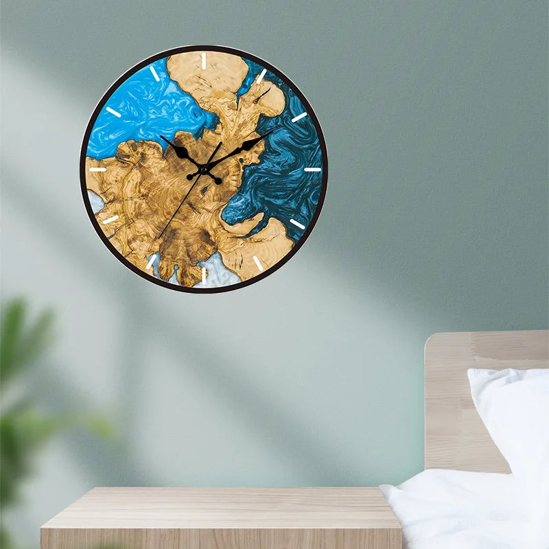 Premium Luxury Wood Grain Wall Clock - Transparent Acrylic Design