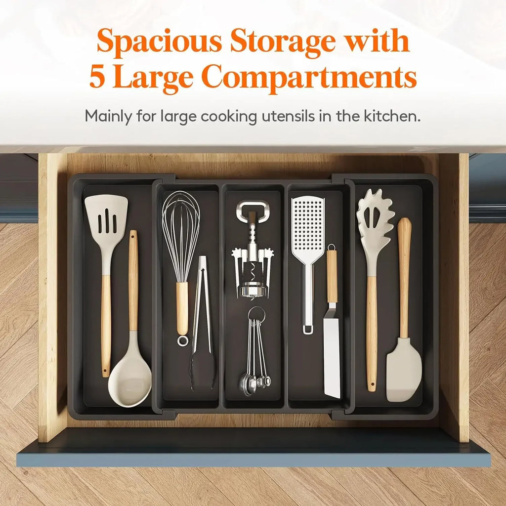 Premium Expandable Silverware Organizer - Adjustable Utensil Tray
