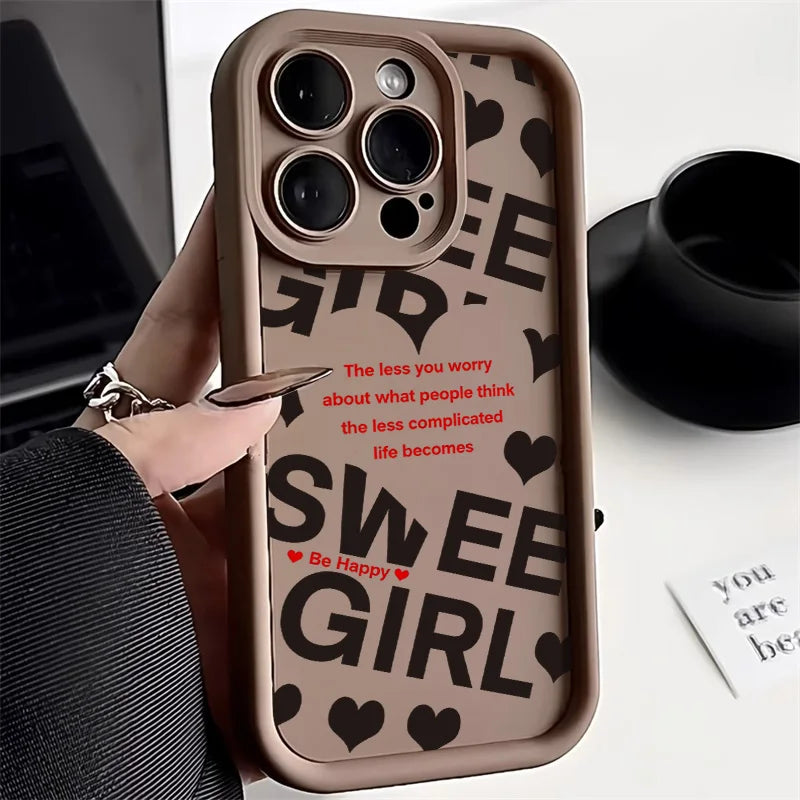 Premium Love Heart iPhone Case - Shockproof Soft Silicone Cover