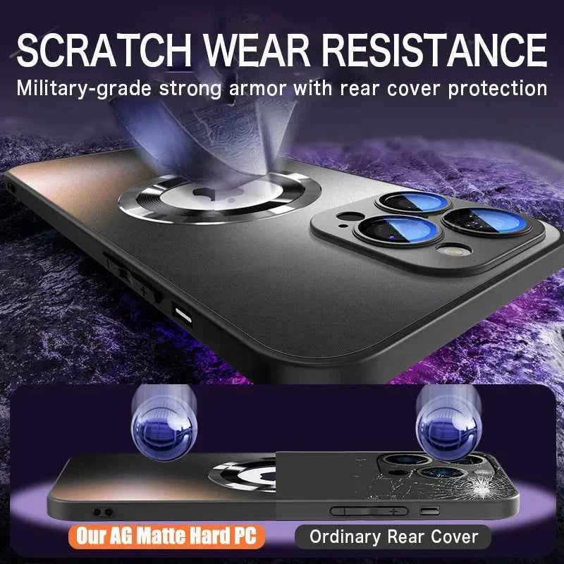 MagSafe Magnetic Wireless Charging Case with Matte Tempered Glass