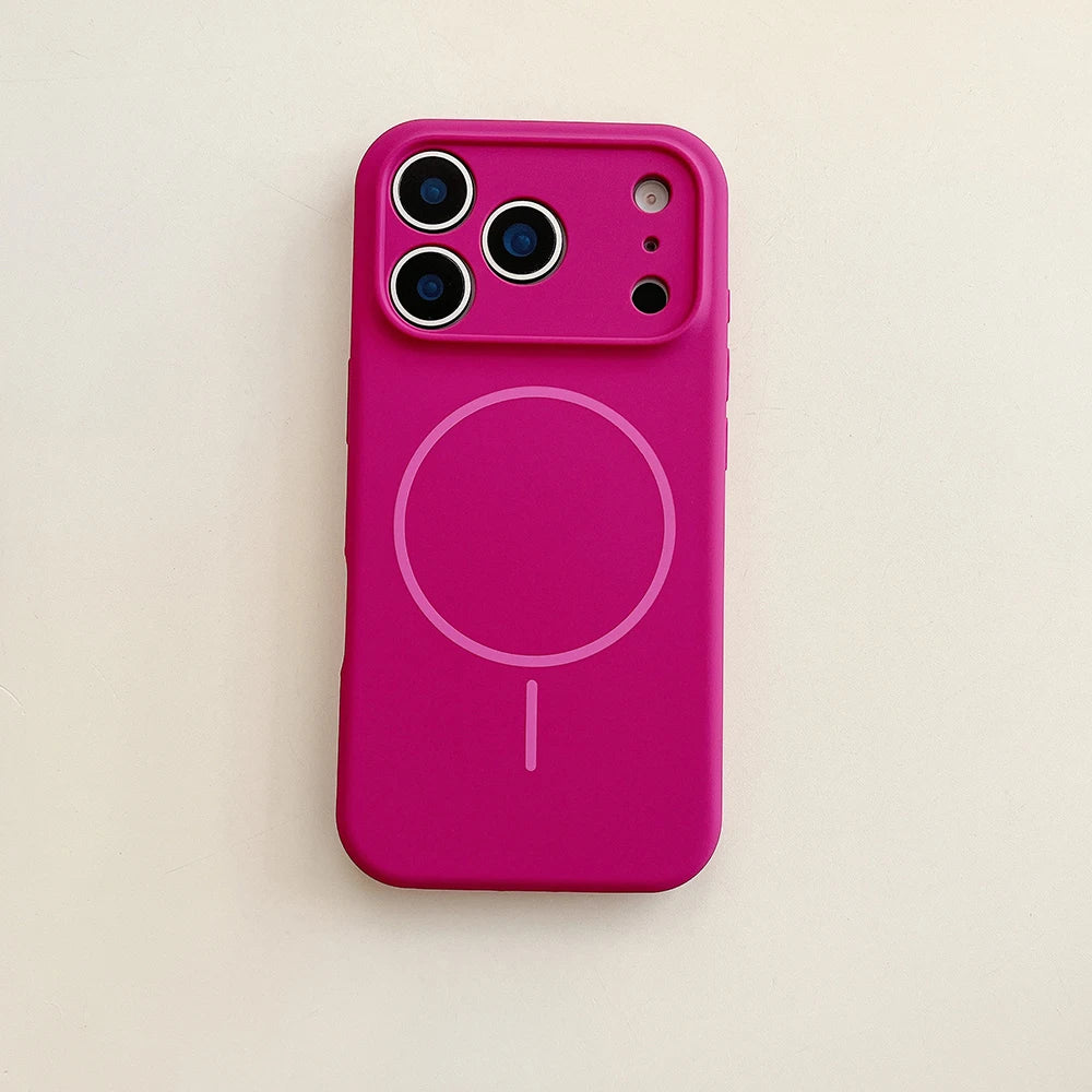 Luxury Magnetic Silicone Phone Case with Lens Protection