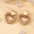 Elegant Heart Shape Drop Earrings - Handmade Crystal Jewelry