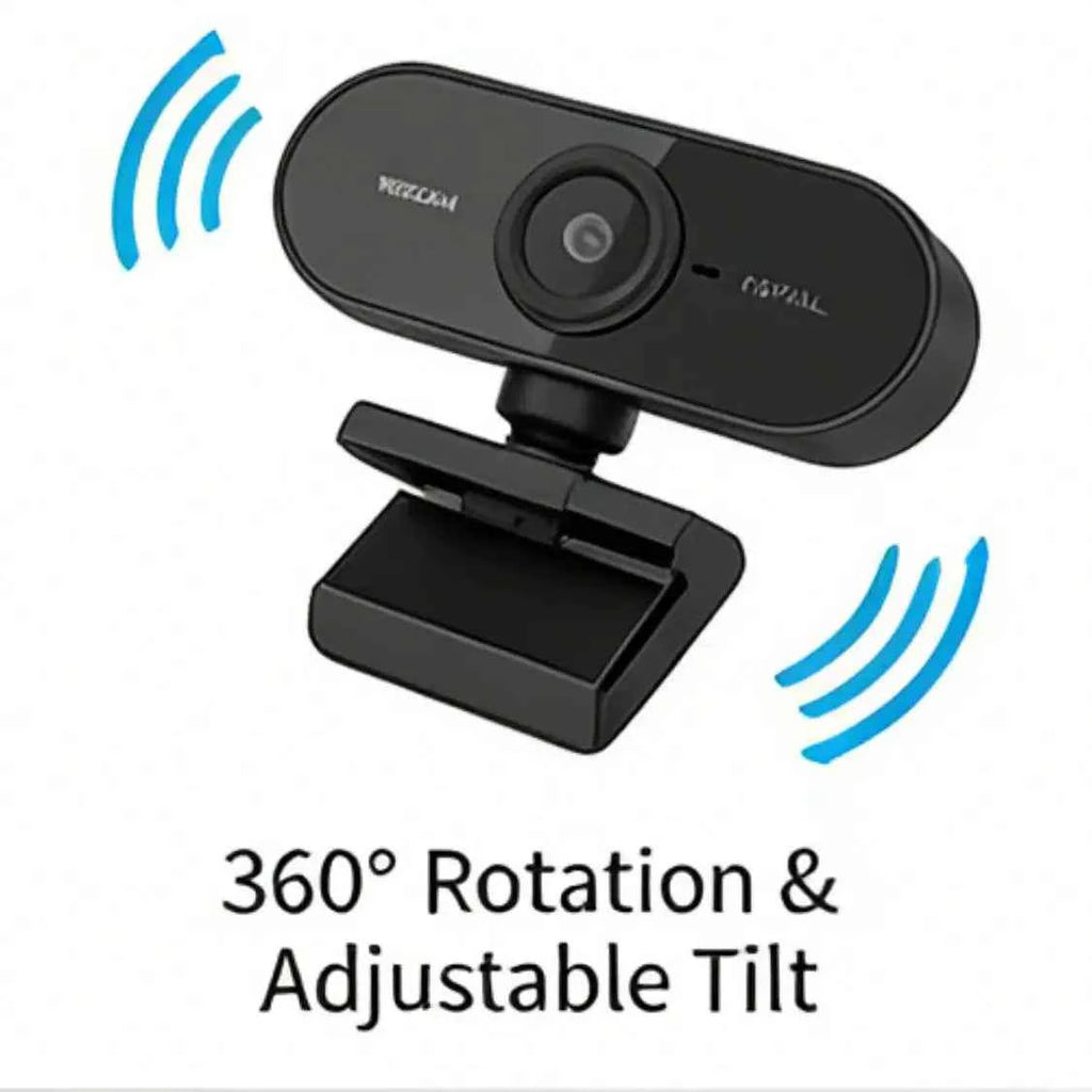 Professional USB Webcam - 360° Rotatable PC Camera with Mic