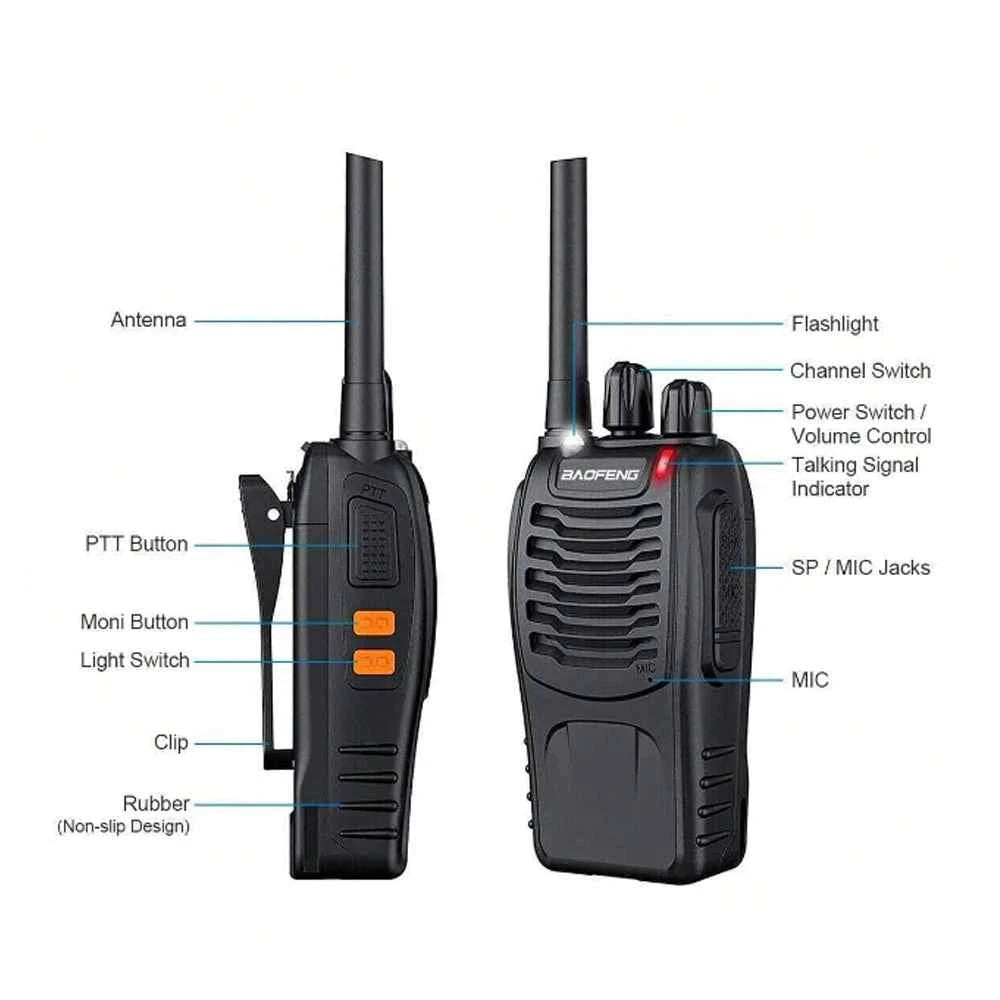 Professional PMR Walkie Talkie 2-Pack - 16 Channel UHF Two Way Radio