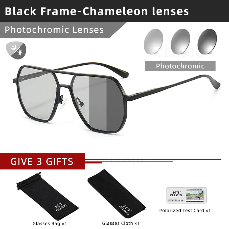 Premium Aluminum Photochromic Sunglasses - Polarized Anti-Glare