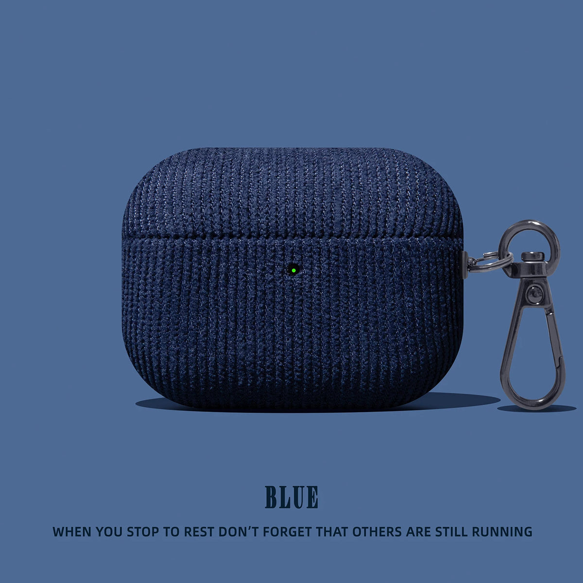 Luxury Corduroy Leather Airpods Case with Keychain