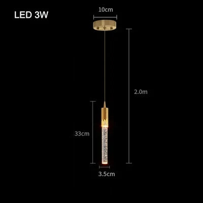 Modern Crystal Pendant Lamp - Elegant Bedside Hanging Lighting