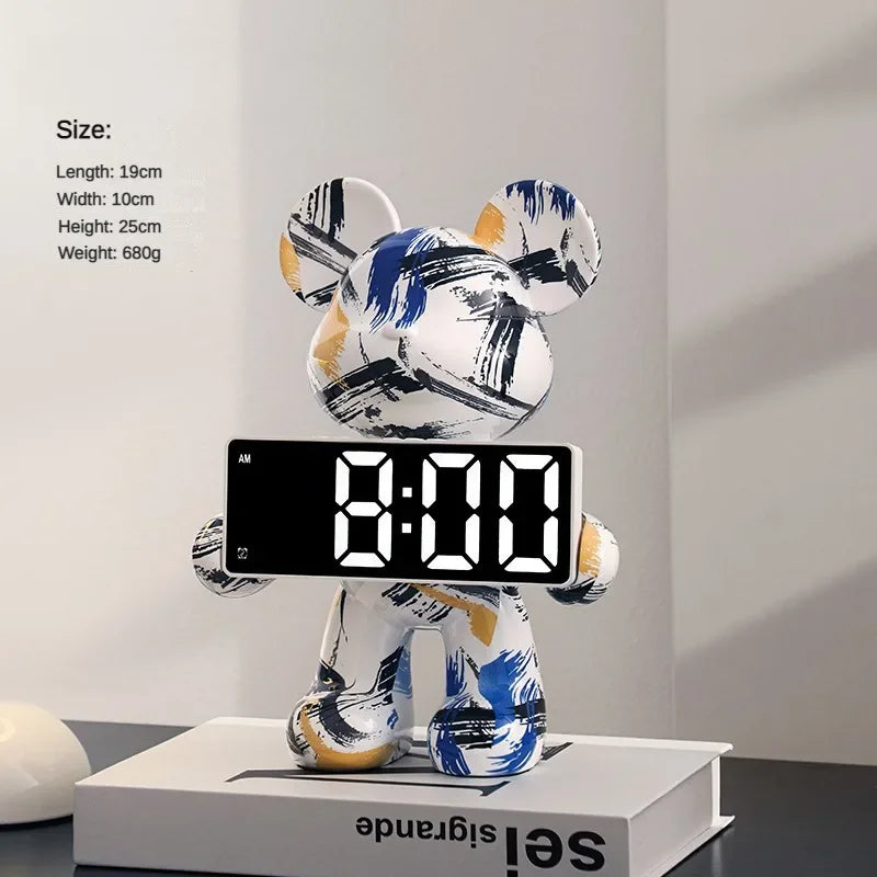 Premium Bear Desktop LED Clock - Luxury Digital Display