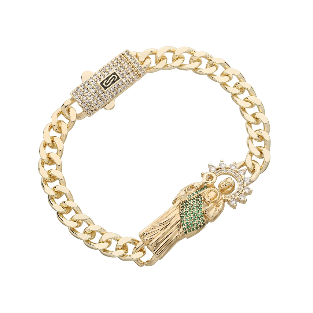 San Judas Tadeo Bracelet - 14k Plated Stainless Steel