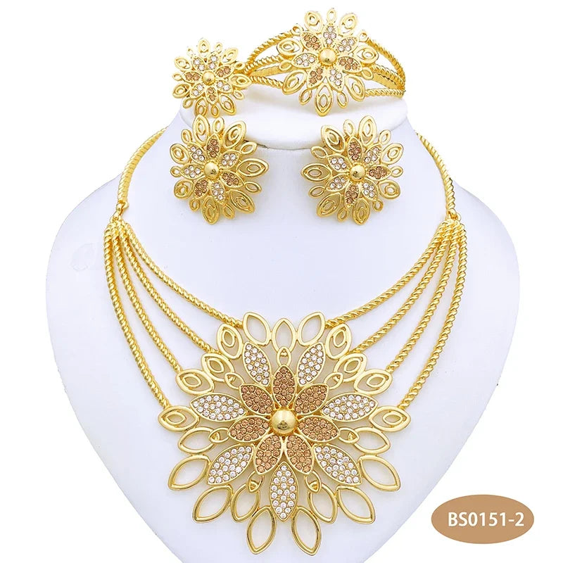 Luxury Statement Jewelry Set - Large Pendant Necklace & Earrings