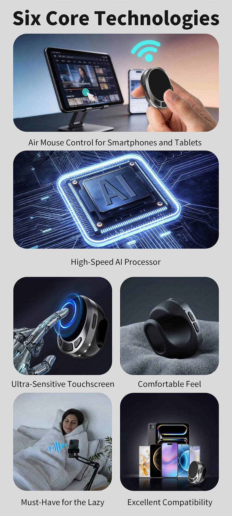 Premium Wireless Scrolling Ring - Bluetooth Remote for TikTok & Ebooks
