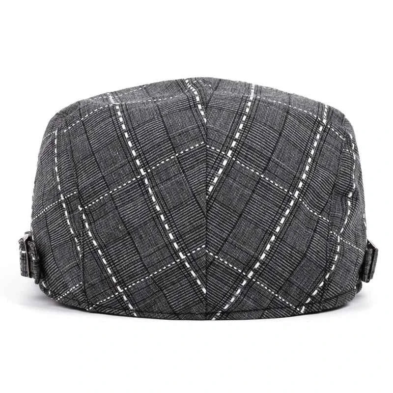 Spring and Summer Thin Breathable Cap Men's British Retro Beret Women's Bud Top Hat Casual Plaid Visors Hat for Dad