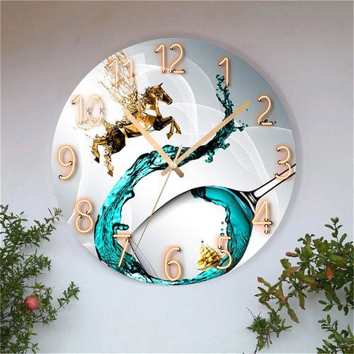 Elegant Modern Glass Wall Clock - Light Luxury Art