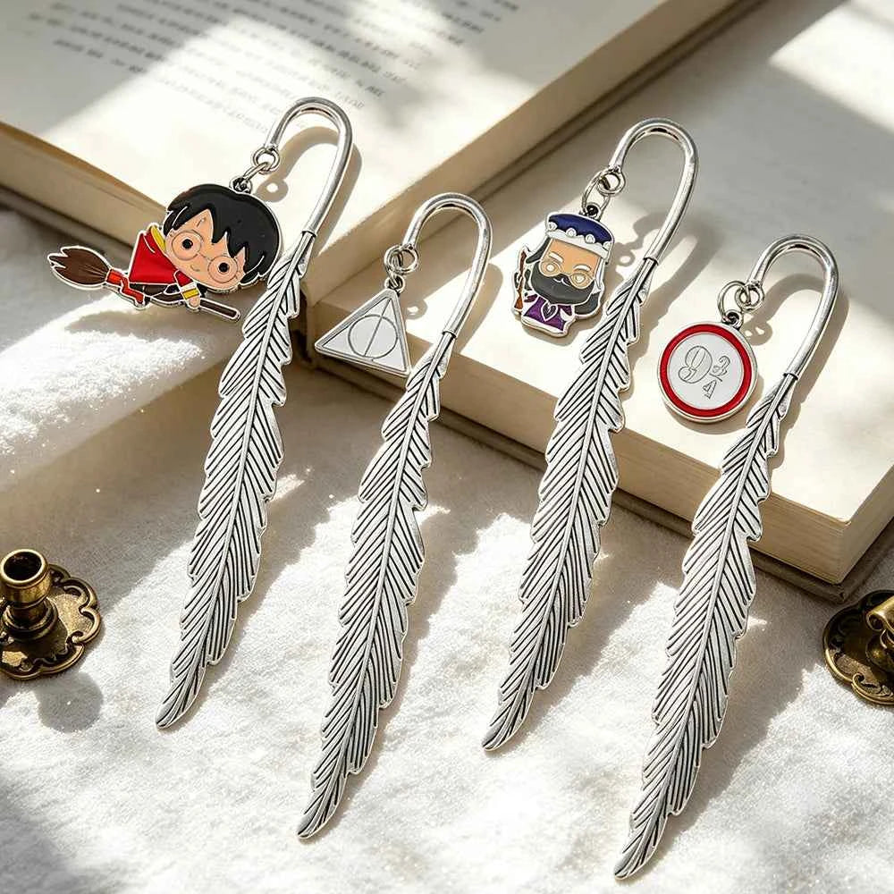 Premium Metal Harry Potter Feather Bookmark - Magic School Gift