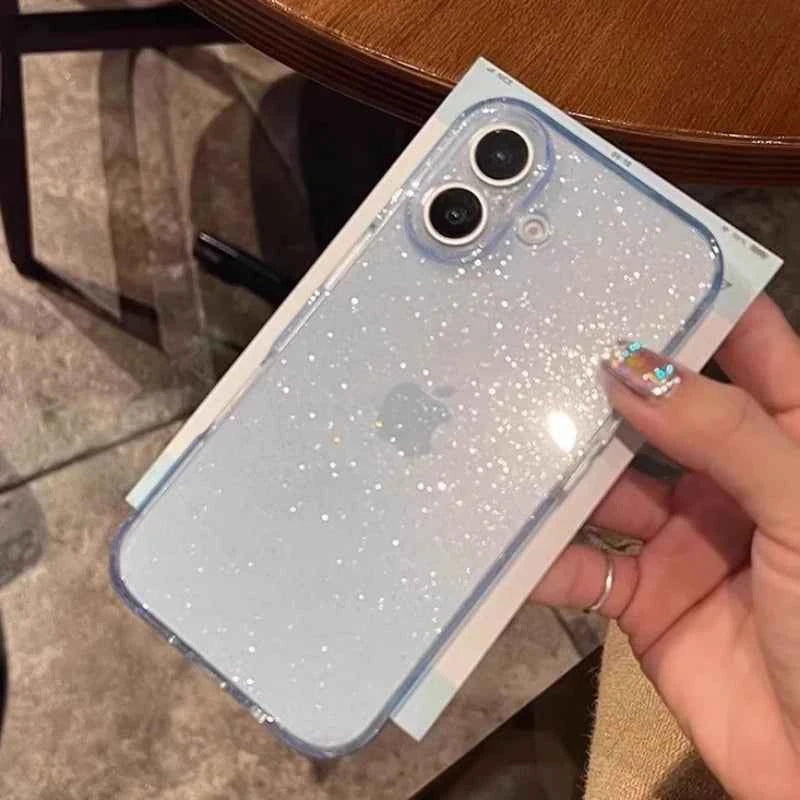 glitter phone case - clear sparkle shockproof soft bumper cover for iPhone