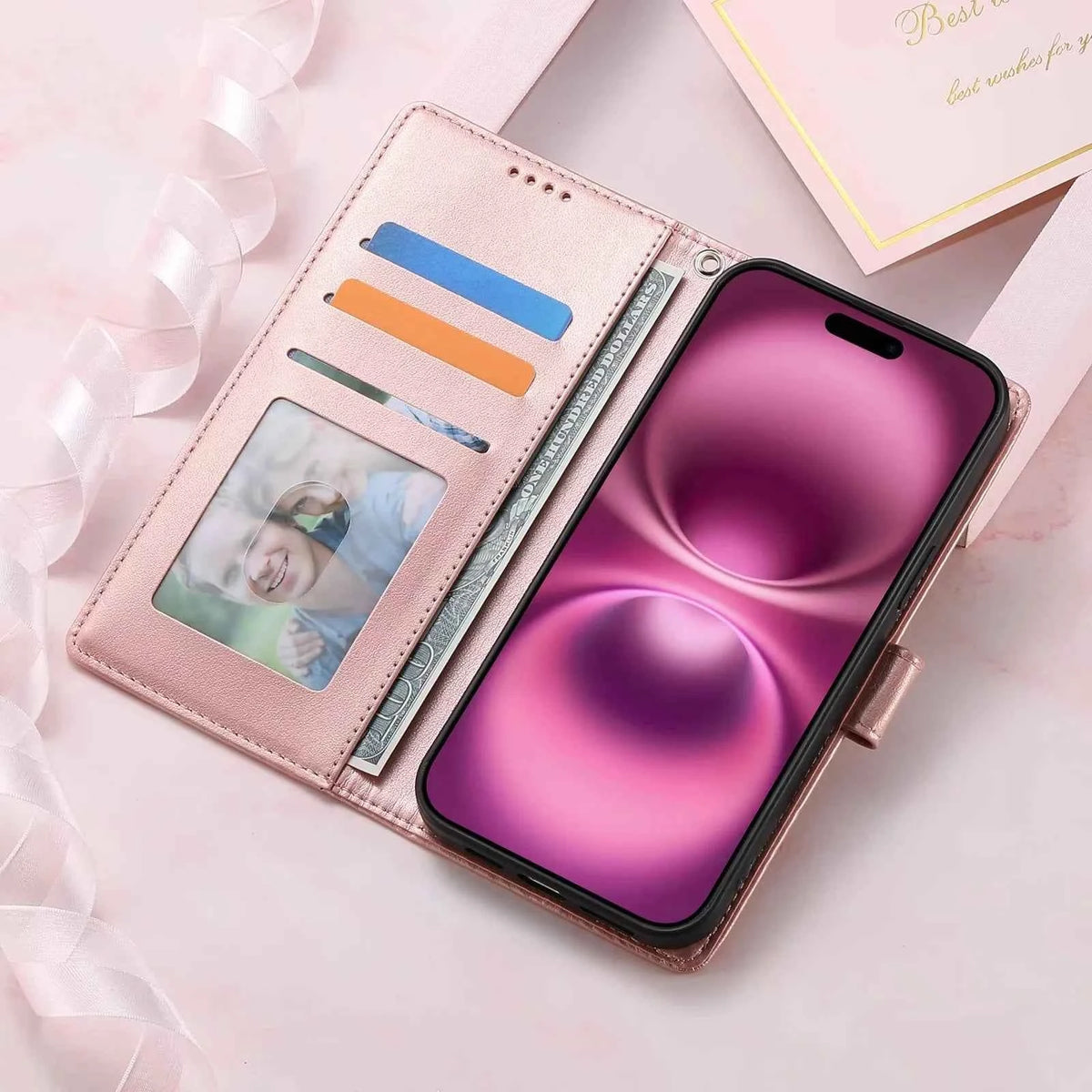 Luxury Leather Flip Case - Wallet & Card Slot Cover