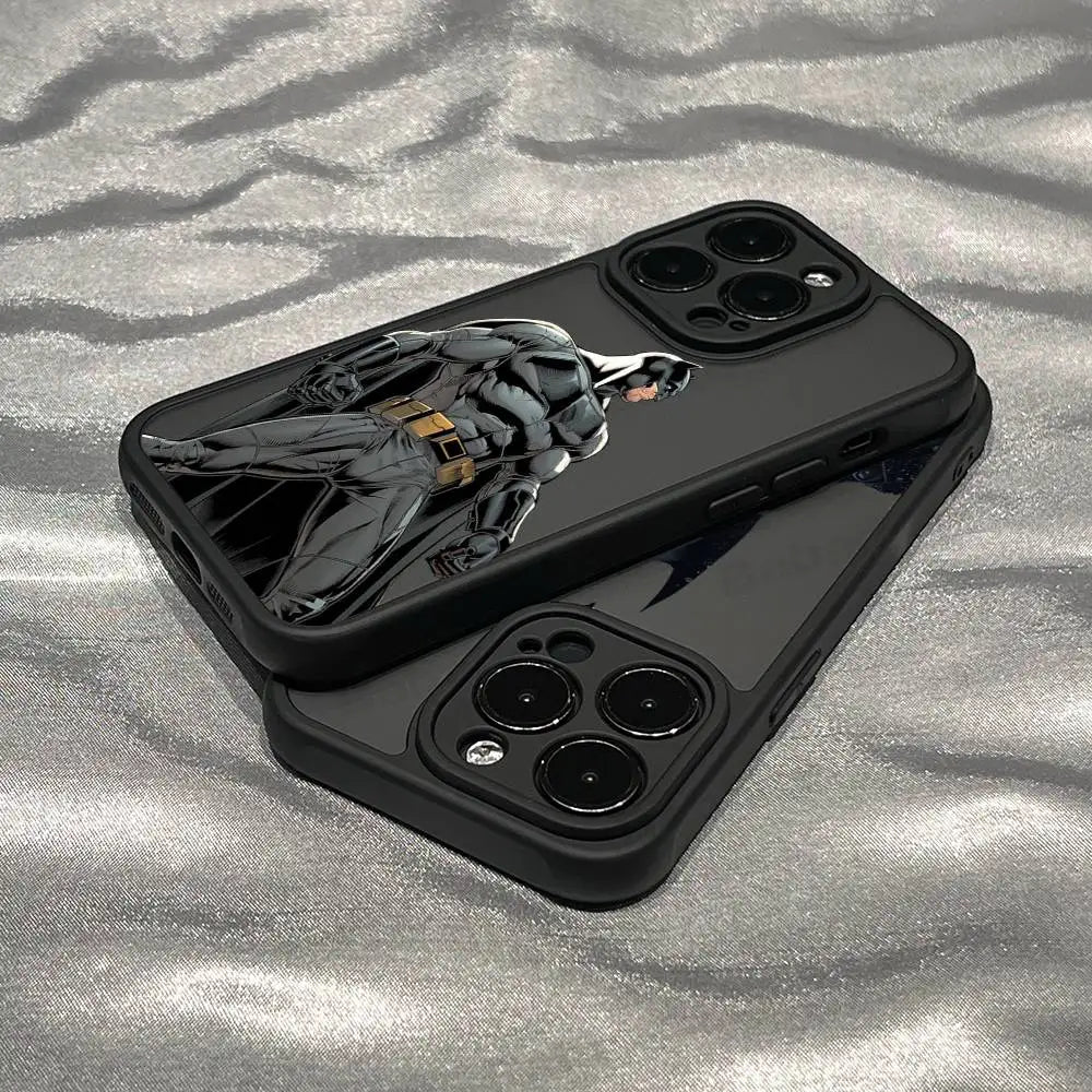 Premium Black Soft Phone Cover - Sleek Batman Design