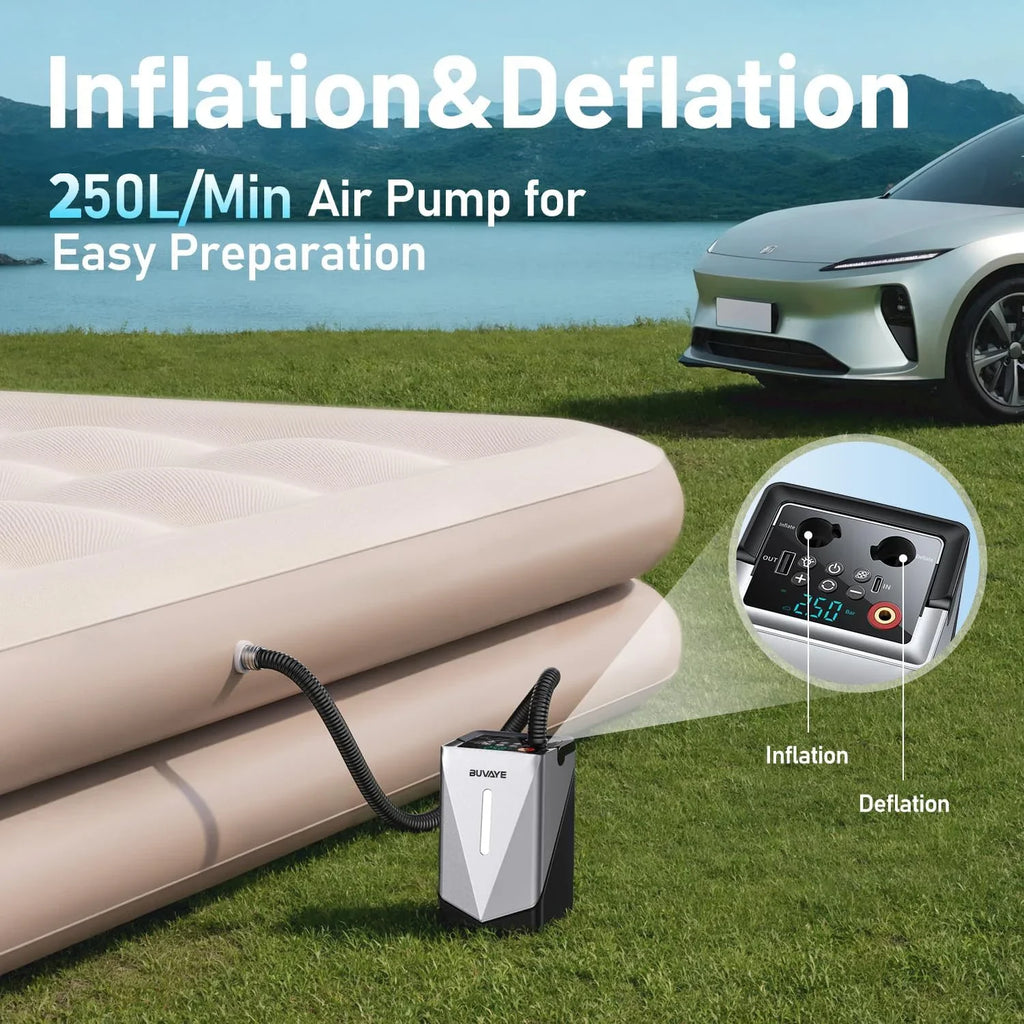 Portable Jump Starter with Air Compressor - 2500A Power Bank