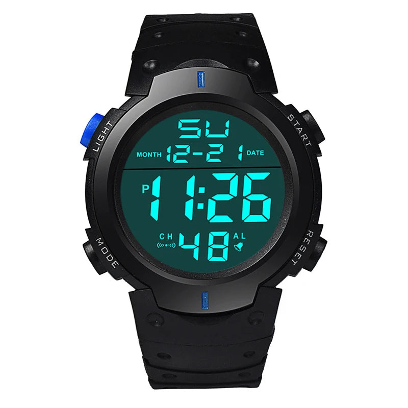 Premium Men's Digital Sports Watch - Multi-Functional Fitness Timer