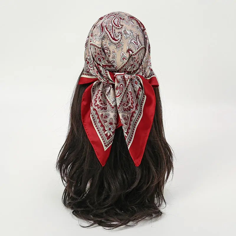 Luxury Square Silk Scarf - Satin Hair Bandana & Neckerchief
