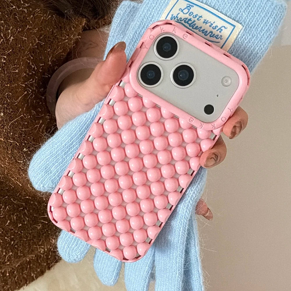 Elegant iPhone Pearl Case - Shockproof Silicone