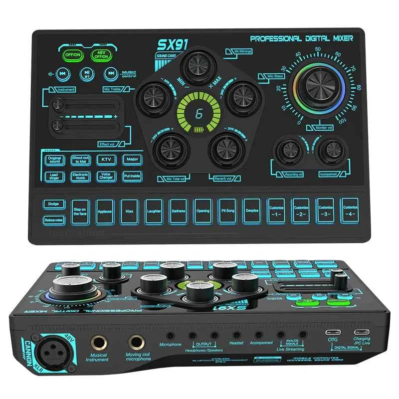 Professional USB Sound Mixer Console for Live Streaming & Audio