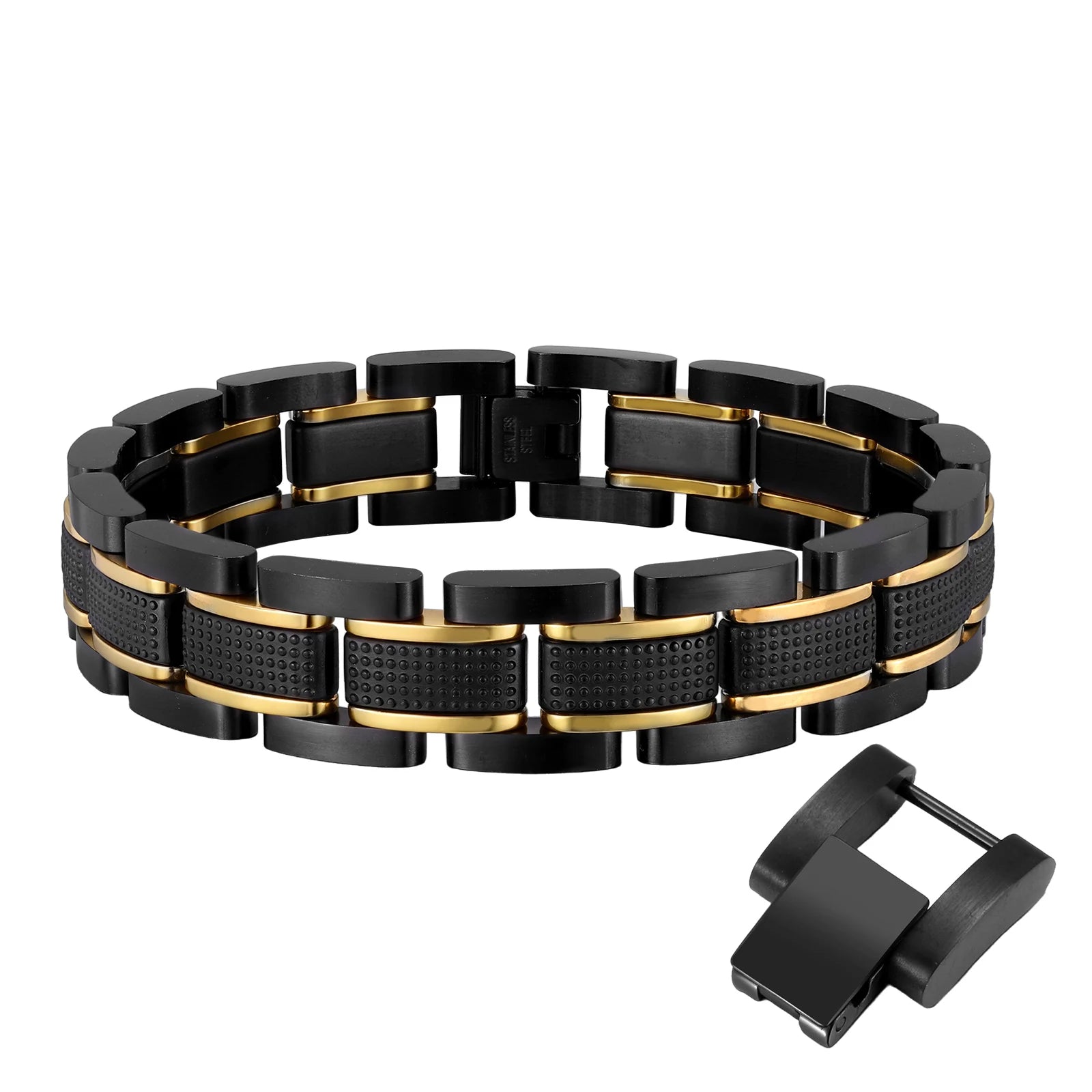 Premium Men's Chunky Stainless Steel Bracelet - 14.4MM Link