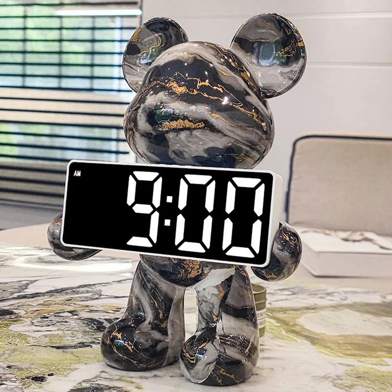 Premium Bear Desktop LED Clock - Luxury Digital Display
