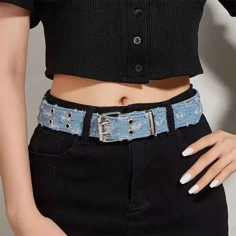 Luxury Y2K Star Belt - Punk Denim Girdle with Pin Buckle