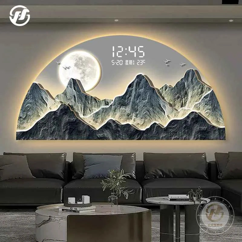 Luxury Landscape Wall Art - Auspicious Mountain LED Lighting Painting