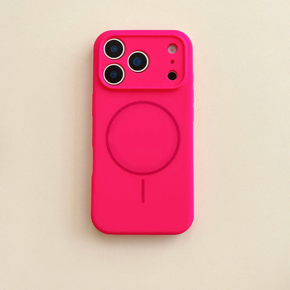 Luxury Magnetic Silicone Phone Case with Lens Protection