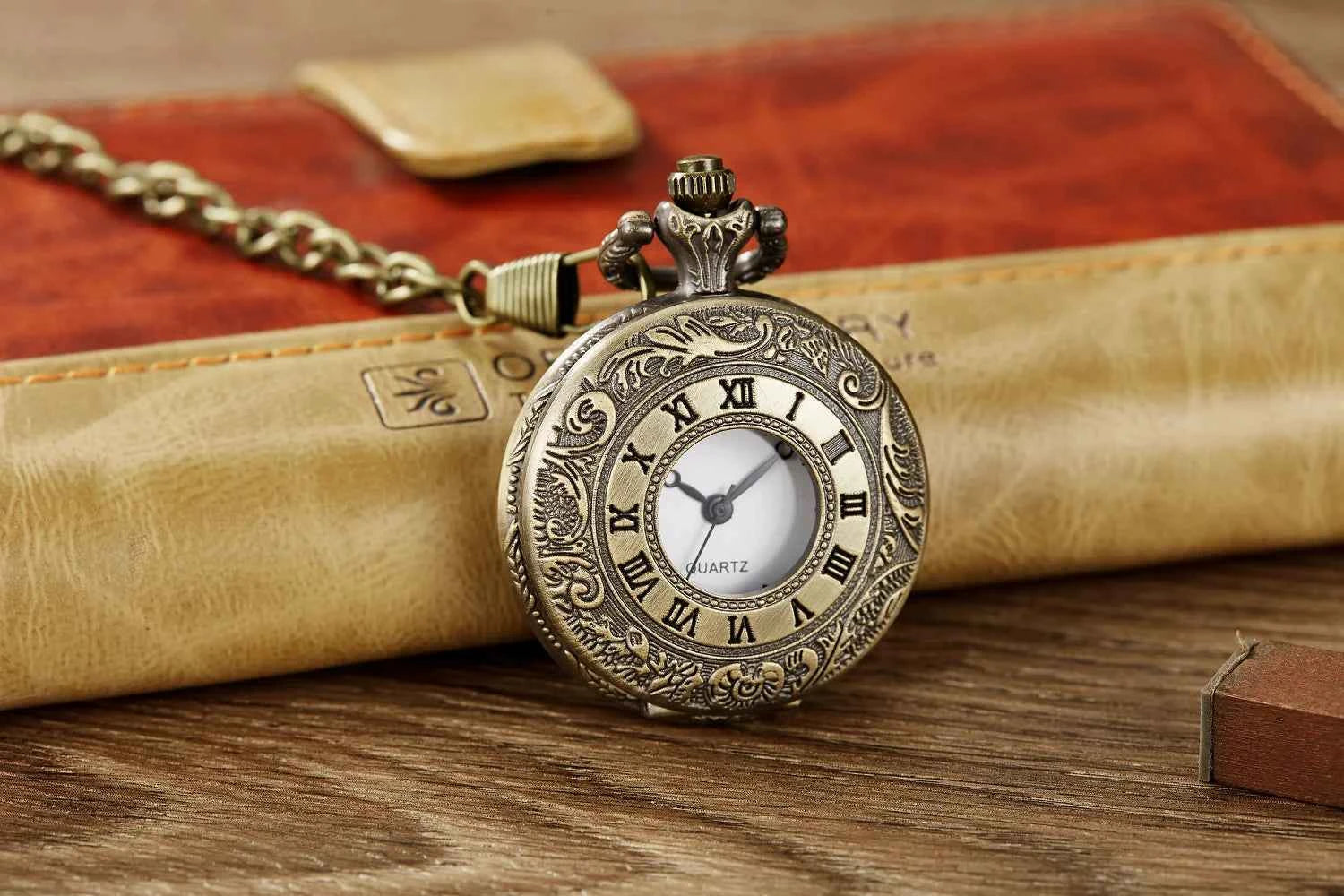 Elegant Bronze Pocket Watch - Classic Constellation Design