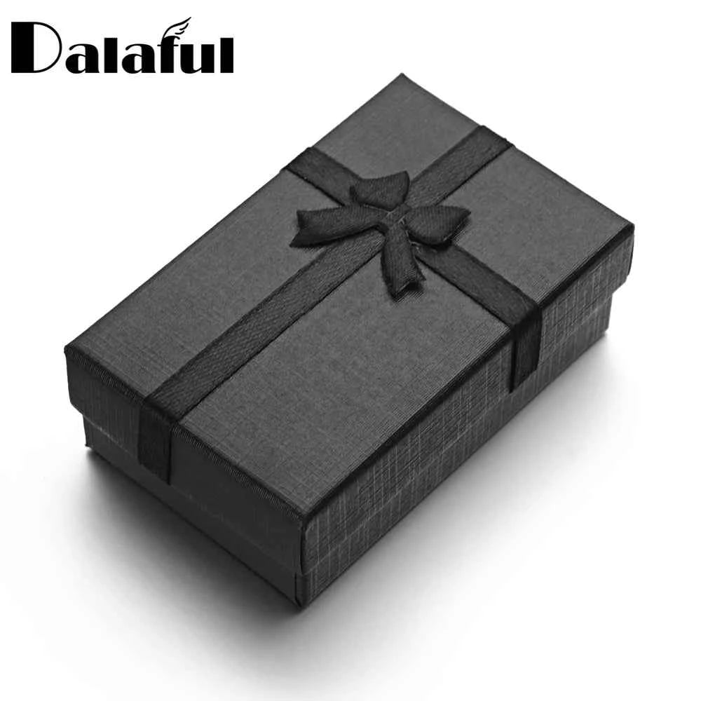Black paper gift box - elegant rectangular jewelry and accessory packaging