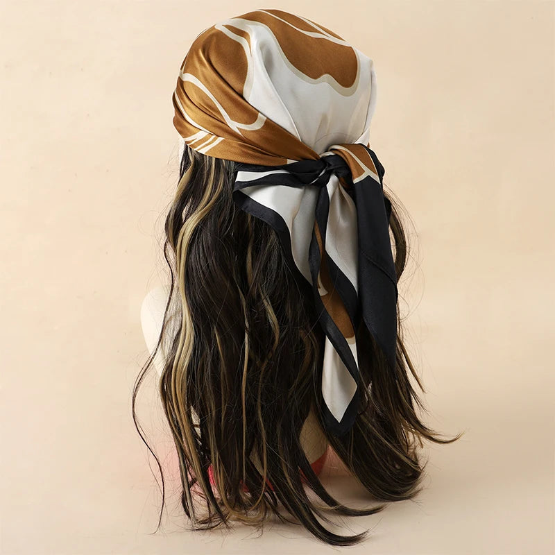 Luxury Square Silk Scarf - Satin Hair Bandana & Neckerchief