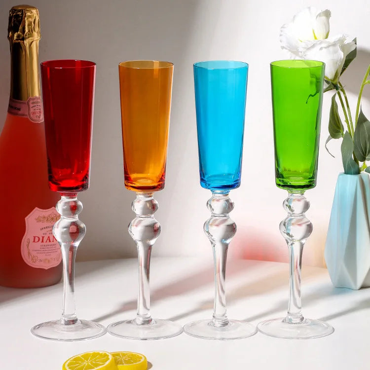 Elegant High-Footed Premium Wine Glass - Creative Bubble Design
