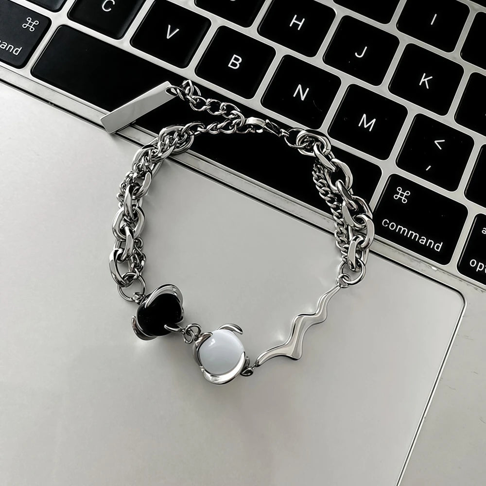 Luxury Titanium Steel Couple Bracelet - Fade-Resistant Kpop Charm