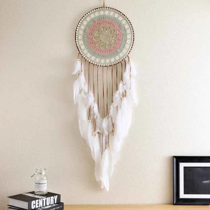 Colorful Handwoven Dreamcatcher Wall Hanging - Feather Tassel Ornament for Bedroom & Home Décor - Tulique