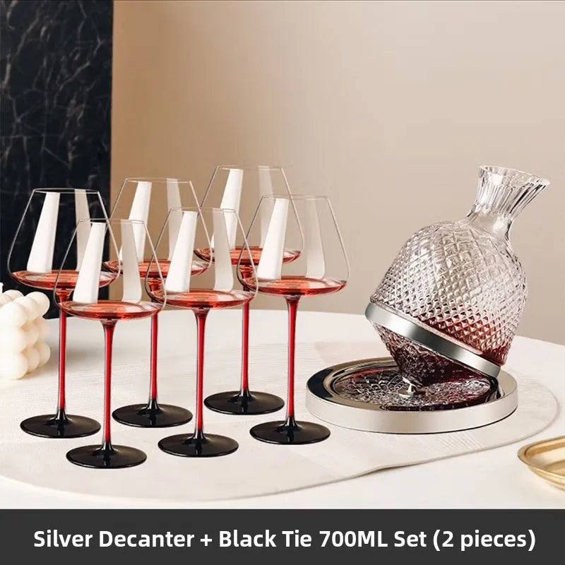 Elegant Burgundy Wine Glasses - Crystal Long Stem Design