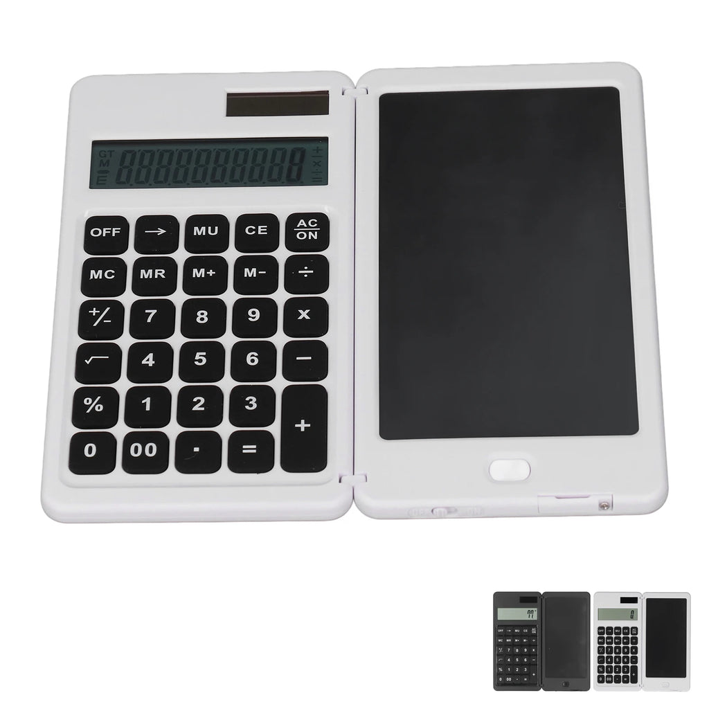 Premium Solar Desktop Calculator with Writing Tablet