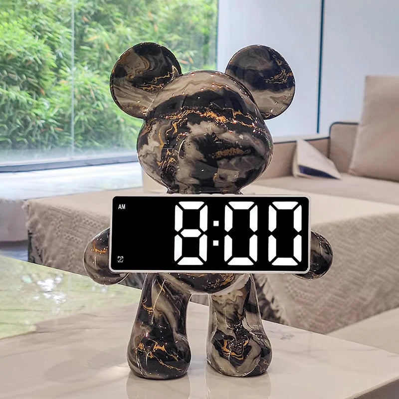 Premium Bear Desktop LED Clock - Luxury Digital Display