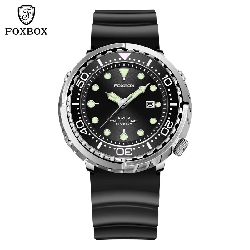 Luxury Mens Quartz Watch - 5ATM Waterproof Sports Clock