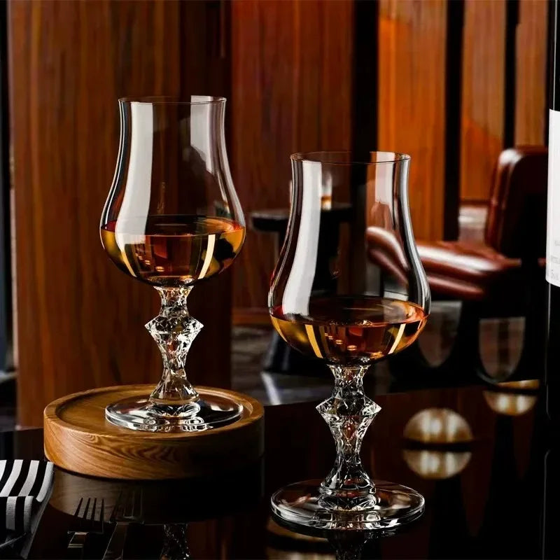 Luxury whiskey glass - clear snifter tasting tumbler for bourbon and scotch
