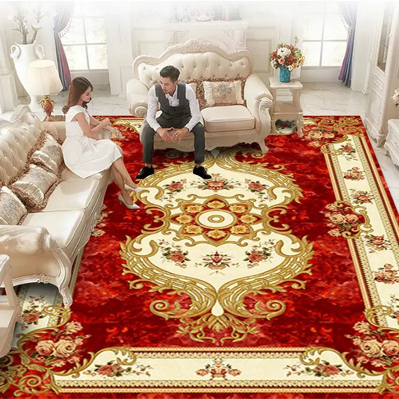 Plush Flannel Luxury Living Room Rug - European Home Decor