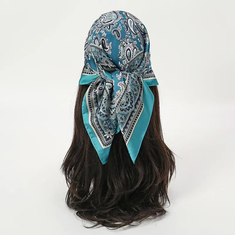 Luxury Square Silk Scarf - Satin Hair Bandana & Neckerchief