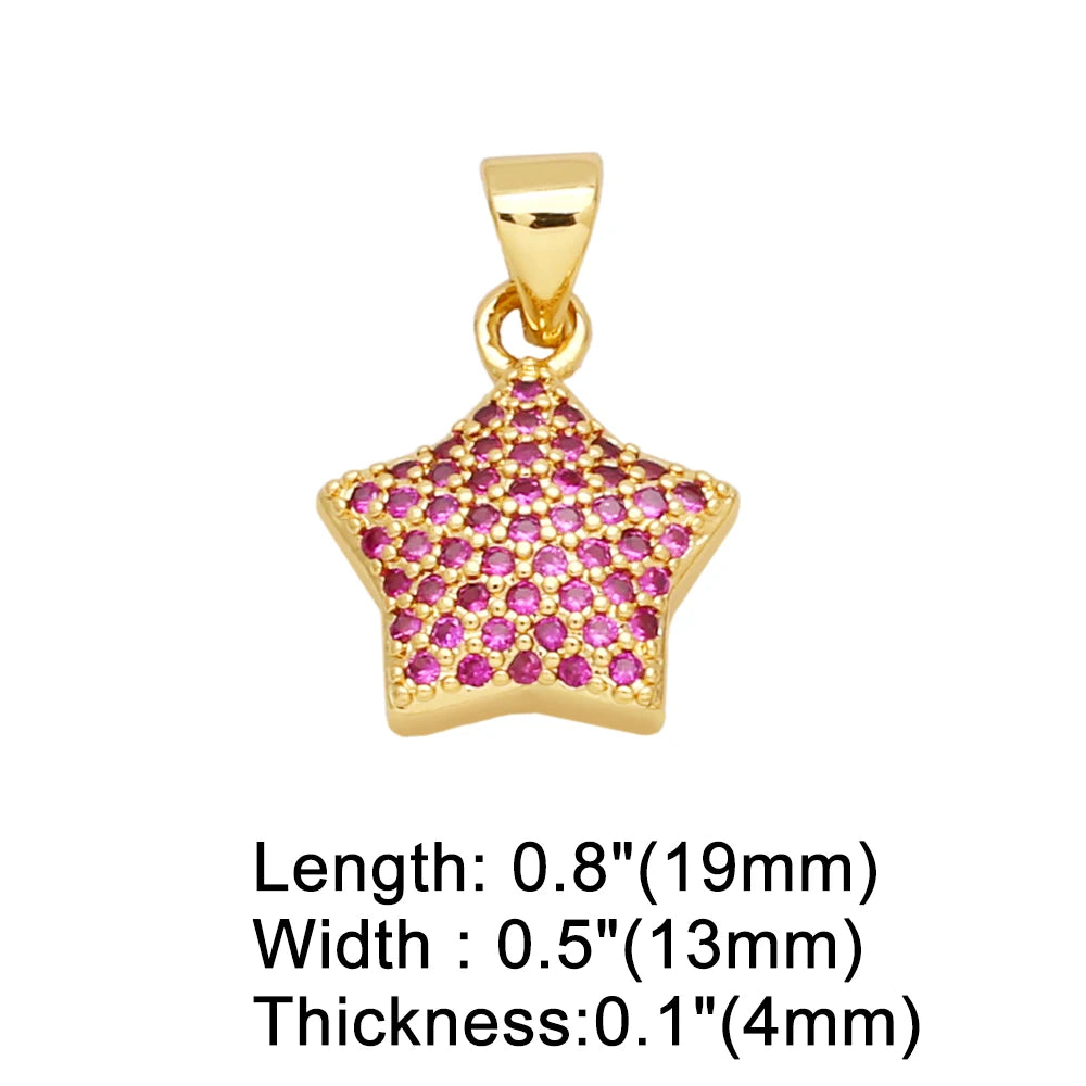 Elegant Crystal Star Charms - Gold Plated DIY Jewelry Supplies