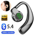 Bluetooth ear hook headphones - black ergonomic design with LED display on earhook